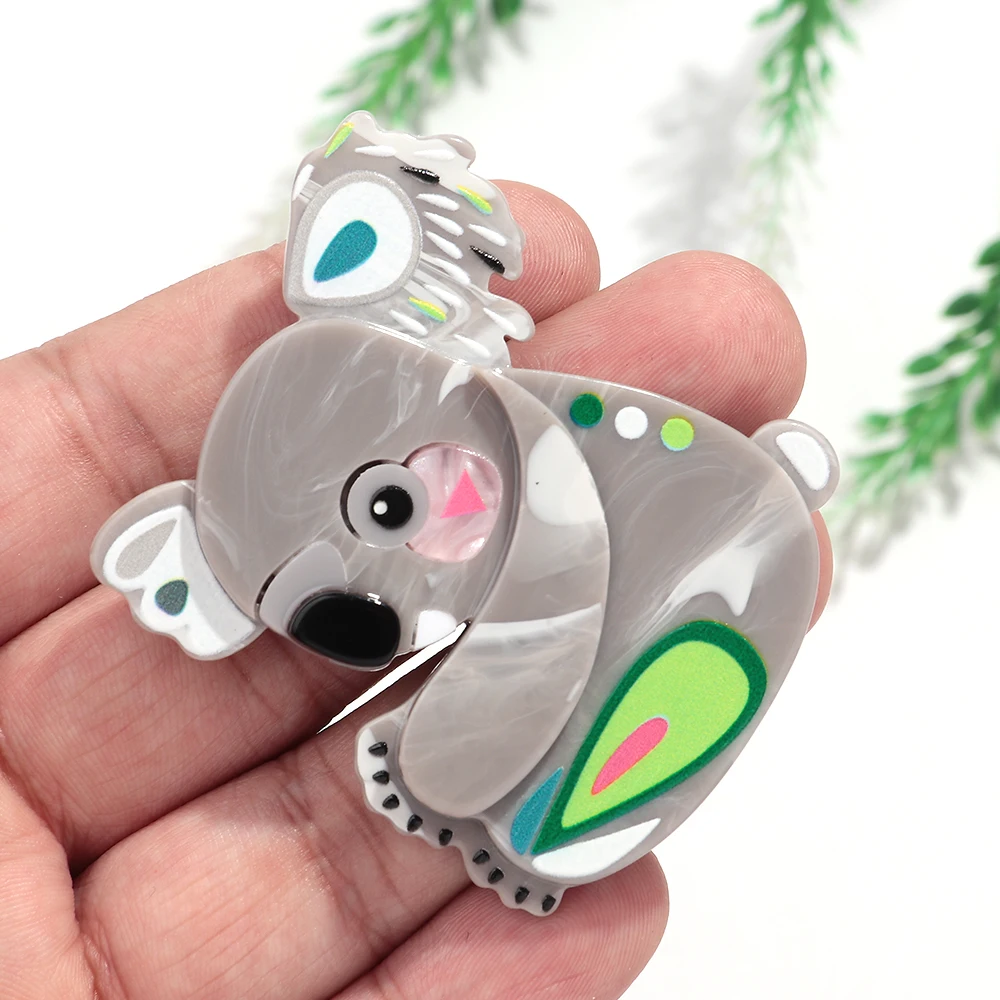 Charming Cartoon Koala Brooches - Adorable Acrylic Pins