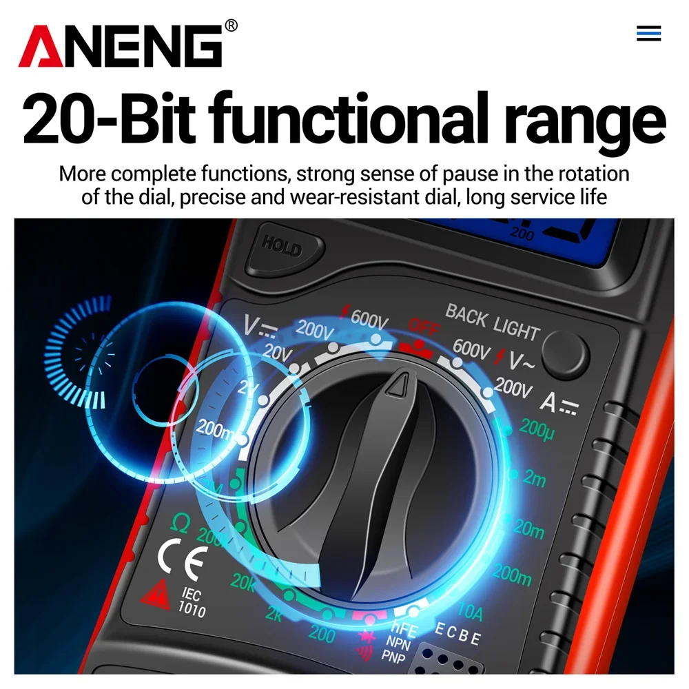 ANENG XL830L Digital Multimeter AC/DC Voltmeter Current Diode Triode Meter Tester Multimetro Resistance Electronic Test