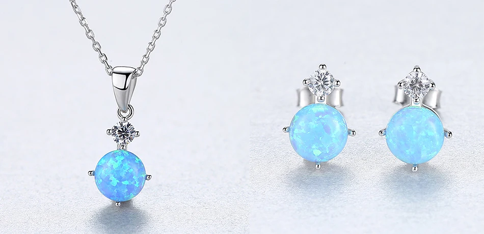 Orecchini a bottone con opale di fuoco argento blu bianco per ragazze, orecchini da sposa, zirconi cubici fini, per Natale, per un amico_voghion.com