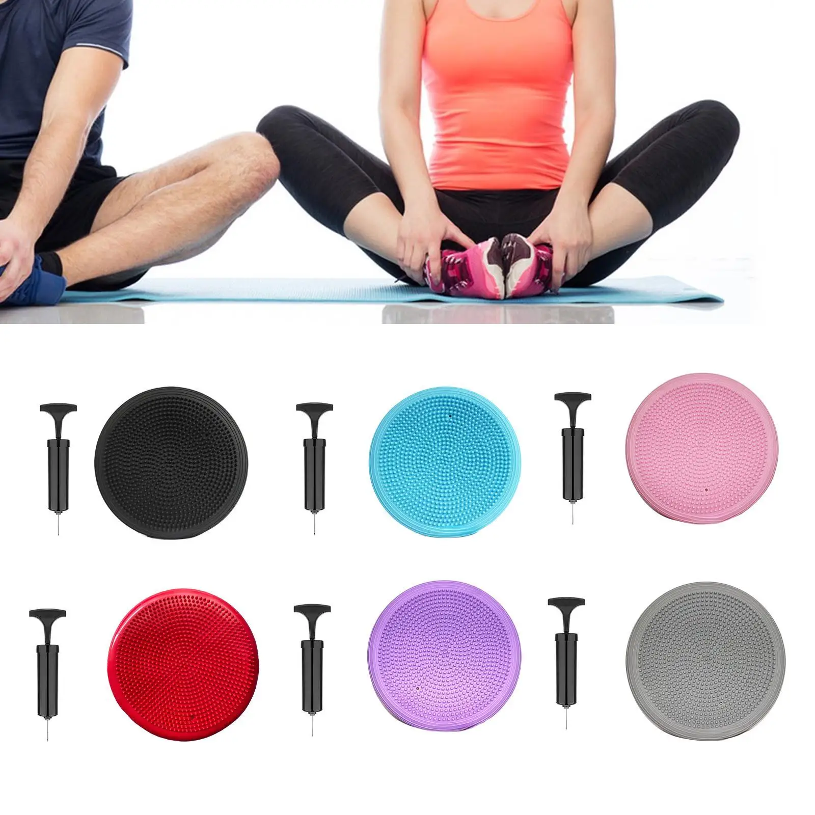 Wobble Cushion Stability Board Balance Pad for Exercise Inflatable Balance Disc Sensory Wiggle Pad for Kids Training