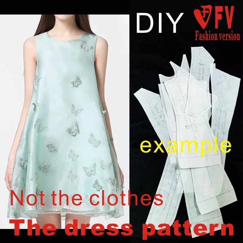 Dresses Sewing Pattern Template Cutting drawing Clothing DIY ((Not selling clothes)) BLQ-239