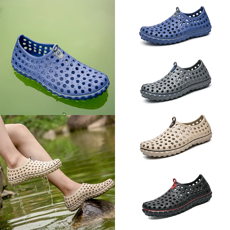 Large Size EVA Men Vacation Beach Sandals Travel Leisure  Slippers Outdoor Wading Shoes Light Aqua Shoes 39-45# 2
