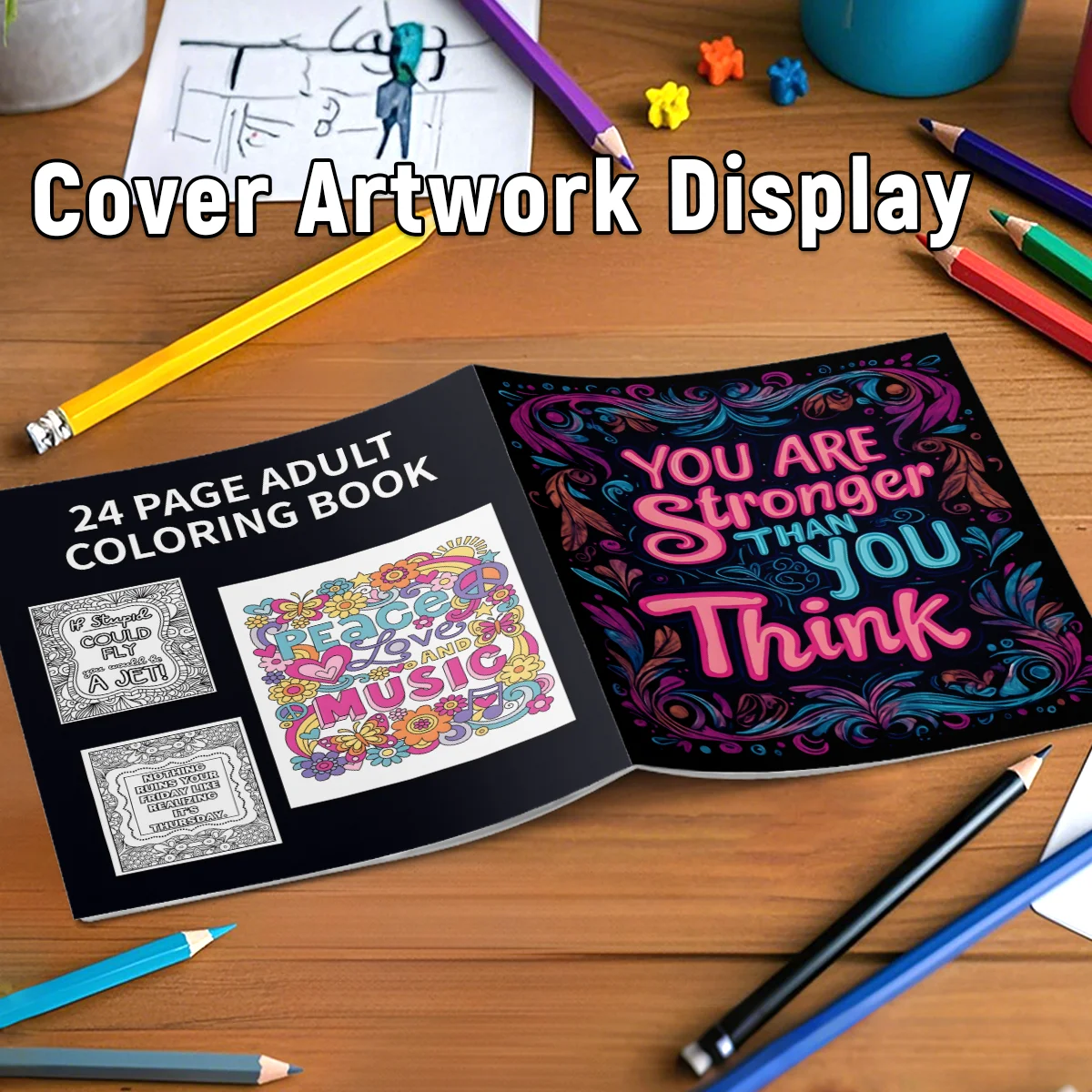 Adult Picture Book: Positive Affirmation Coloring and Doodle Art Journal - 24 Thick Pages for Creative Relaxation 5