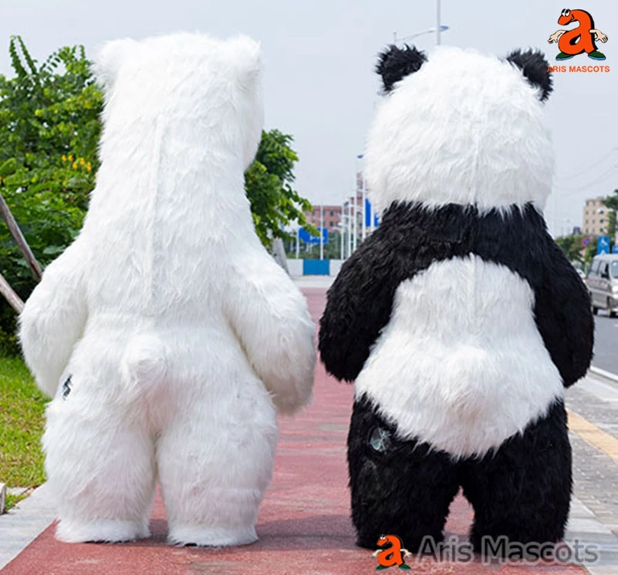 3m Adult Huge Inflatable Panda Costume Polar Bear Blow Up Suit Wearable Inflated Walking Mascot Outfit Stage Wear Funny Dress mascot costume
