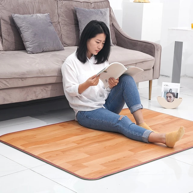 Floor Heater Carbon Crystal Electric Carpet Electric Heated  Floor Mats Under Desk Electric Heated Floor Mats Modern Area Rugs, Timer  and Thermostat Heating Pad (Size : 150x150CM) : Home & Kitchen