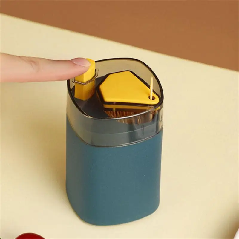 Pop-up Automatic Toothpick Dispenser Portable Plastic Toothpick Holder Container Creative Press Toothpick Storage Box Organizer