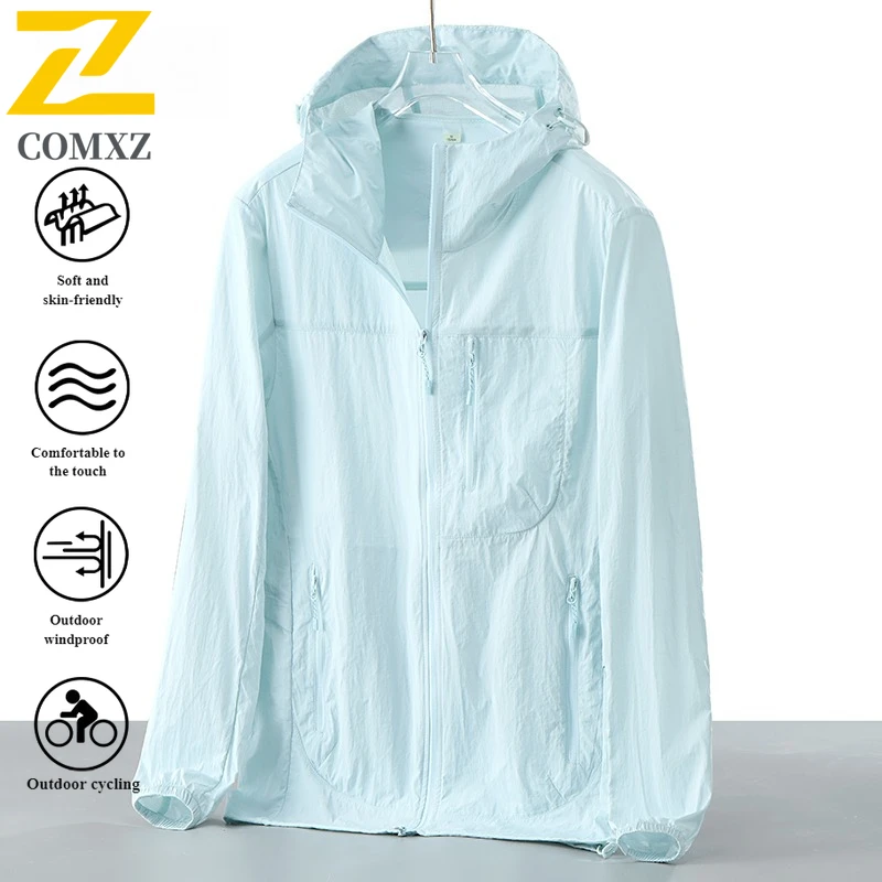 Men Ultra-Light Ice Silk UV Protection Skin Jacket Coat UPF50+ Quick-Dry Cooling Fishing  for Outdoor Cycling Sunscreen clothing