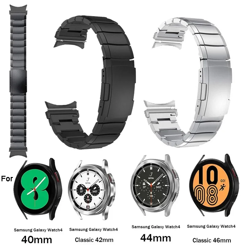 

No Gap 20mm Stainless Steel Strap for Galaxy Watch 5 Pro Replacement Bracelet for Galaxy 4 42mm/46mm Active2 40mm 44mm Wristband