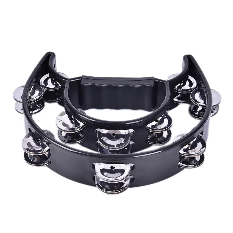 Musical Percussion Instruments KTV Party Tambourine Compact Double Half Moon Music Drum Instrument Companion Accessories Hand Foot Tambourine Jingle Percussion