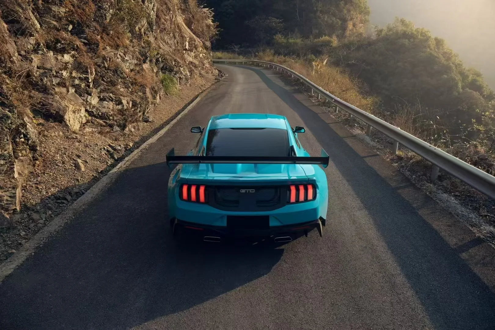 For Ford Mustang Carbon Fiber Body Kit Wild Horse Upgraded GTD-style Front and Rear Bumper Spoiler Engine Hood