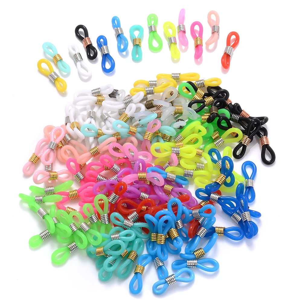 50Pcs Eyeglasses Ear Hook Connector Spectacles Chain Glasses Retainer Ends Rope Cord Holder Strap Retainer End Loop Findings