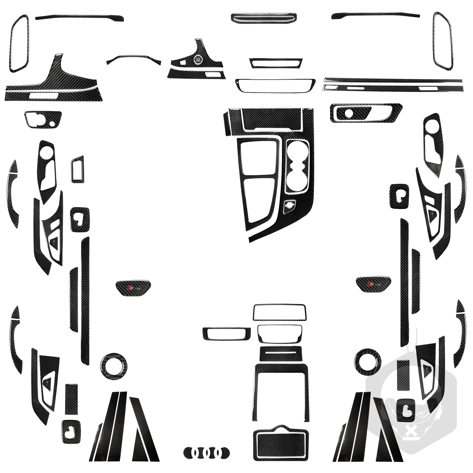 

For audi q7 2019 full set carbon fiber Car Interior Decoration Sticker