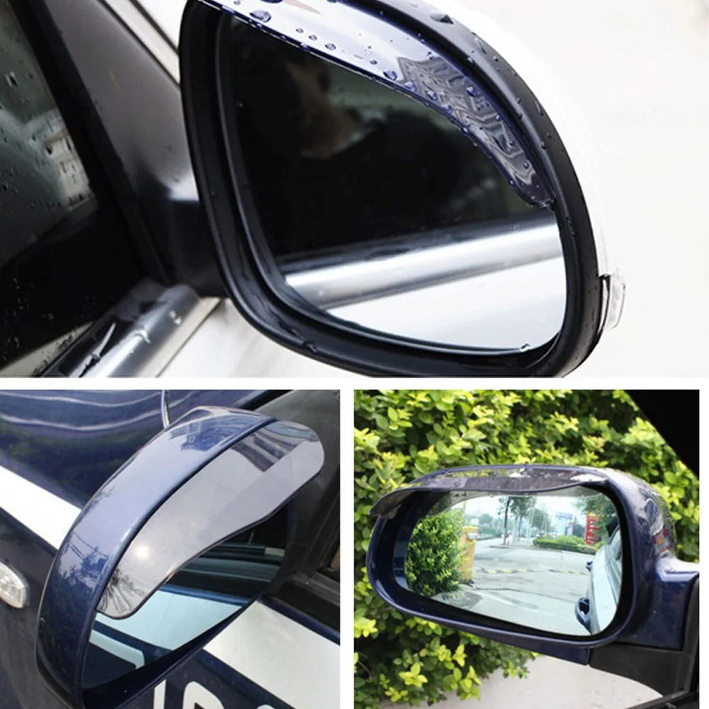 Universal Car Rear View Mirror Sticker Rain Eyebrow Weatherstrip Auto Mirror Car Rear View Accessories 2pcs