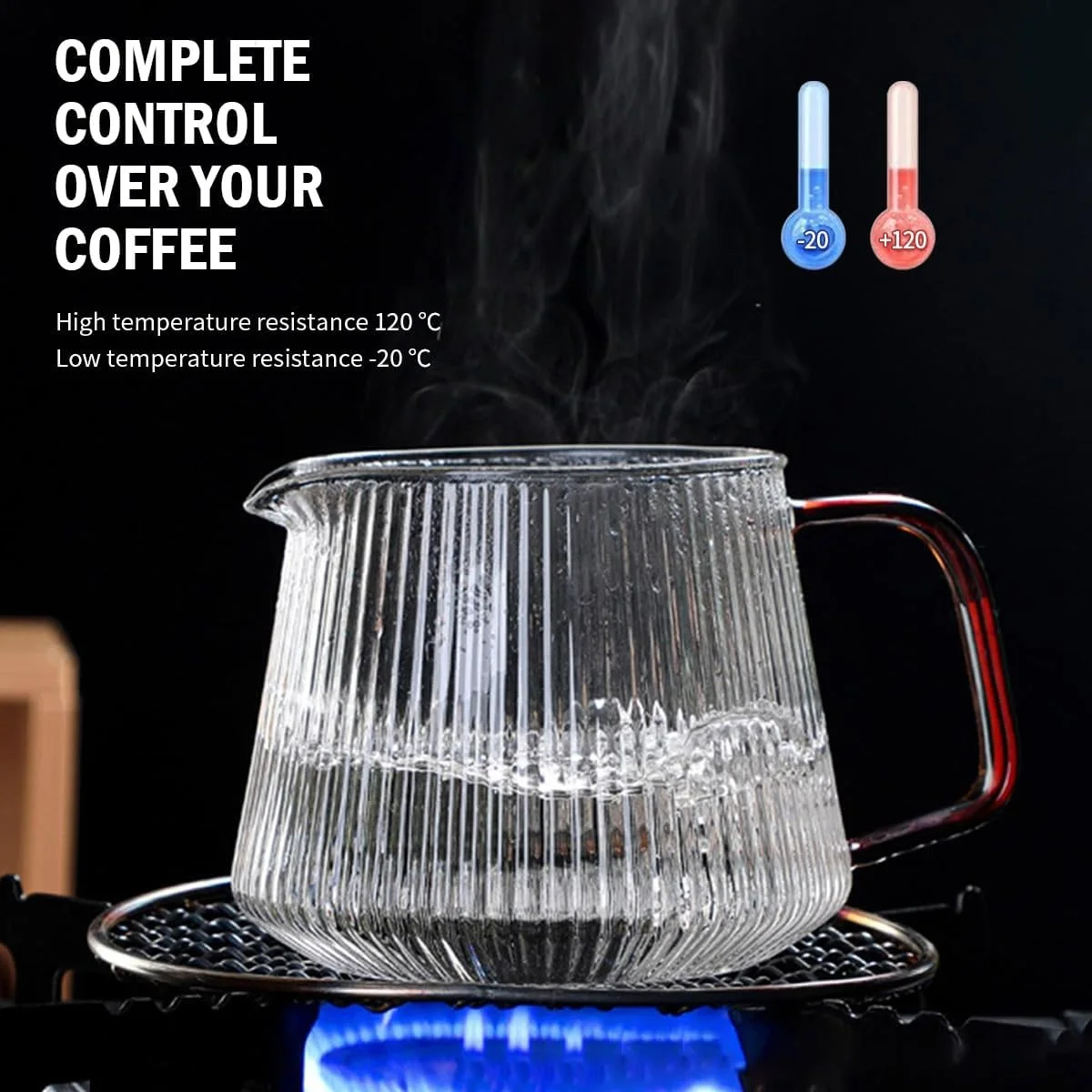 كوب قهوة زجاج مقاوم للحرارة 400 مل