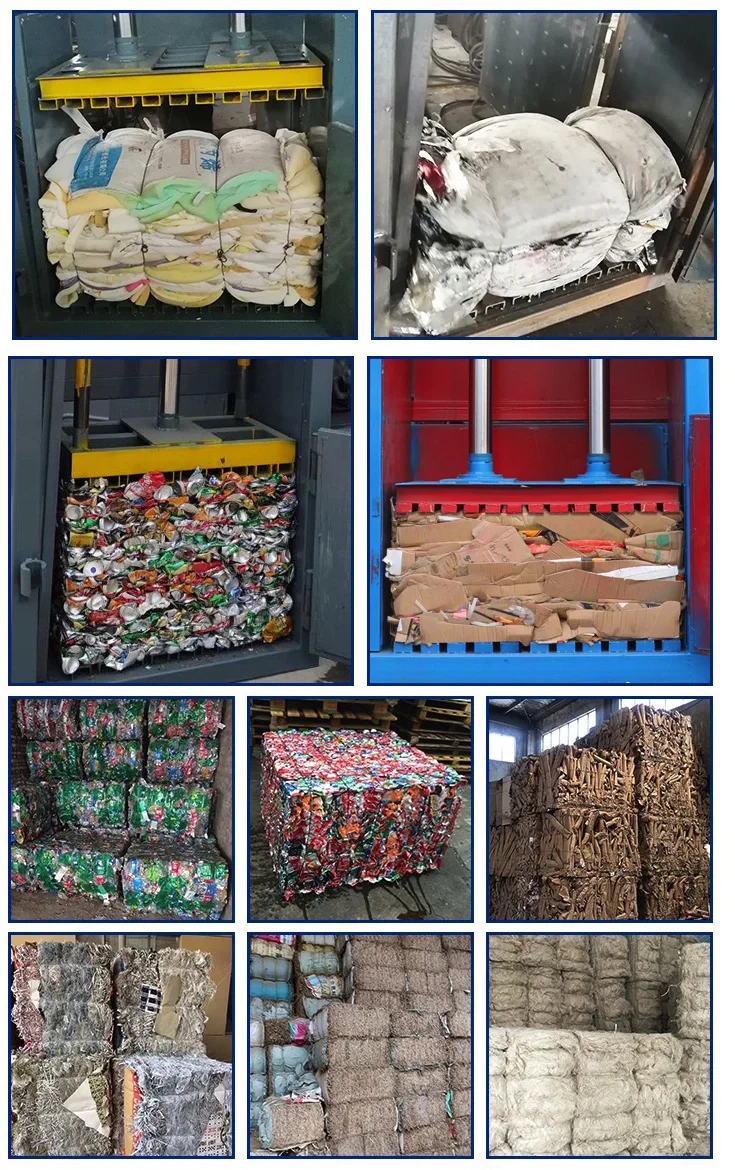 Vertical Waste Station Waste Cotton Clothes Packer Hydraulic Pressure Packer Cardboard Plastic 60T Hydraulic Compactor