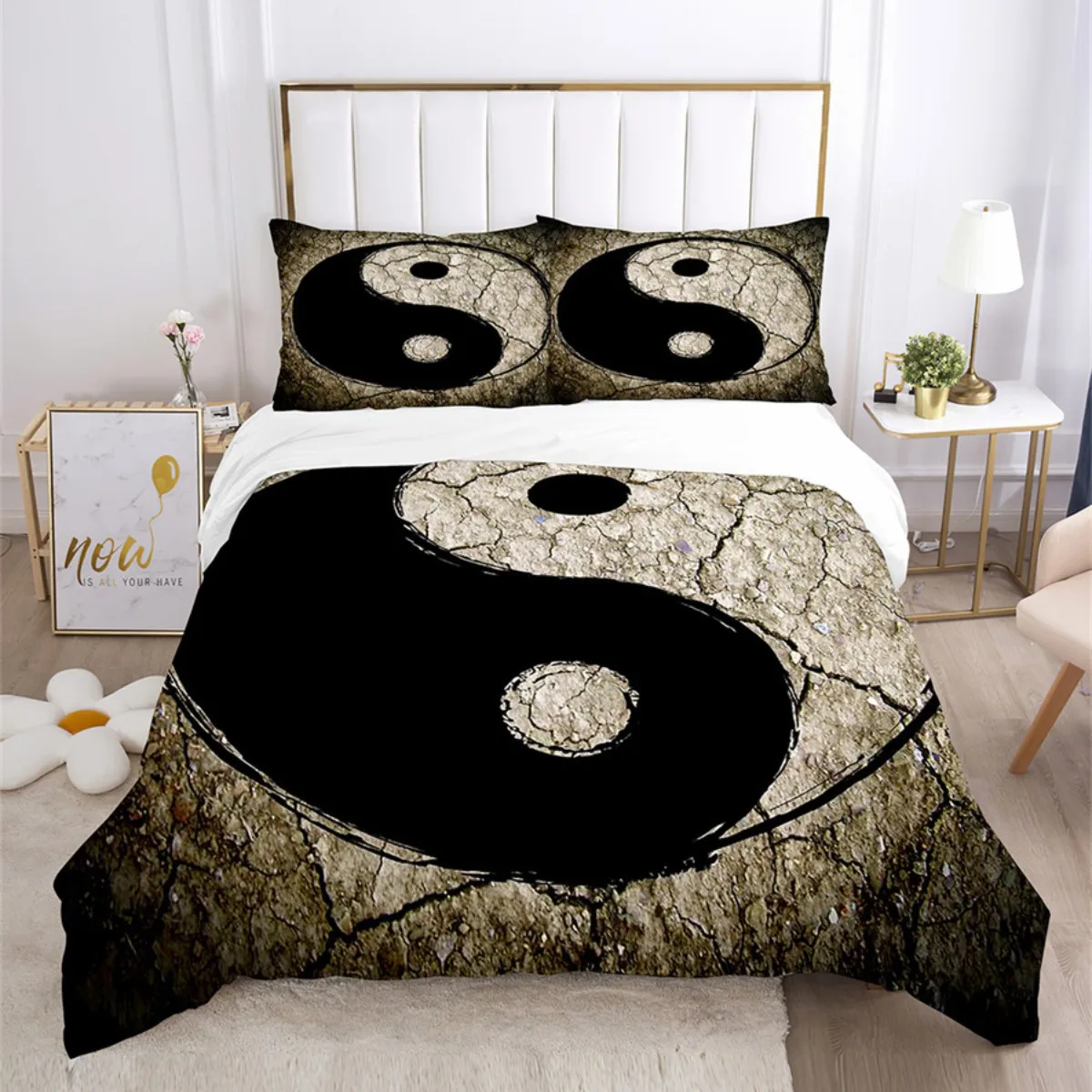 

Buddha 2/3pcs Bedding Set Fatima Hand Hamsa Hand Single Twin Full Queen King Quilt Cover Pillowcases Lotus eye Duvet Cover Sets