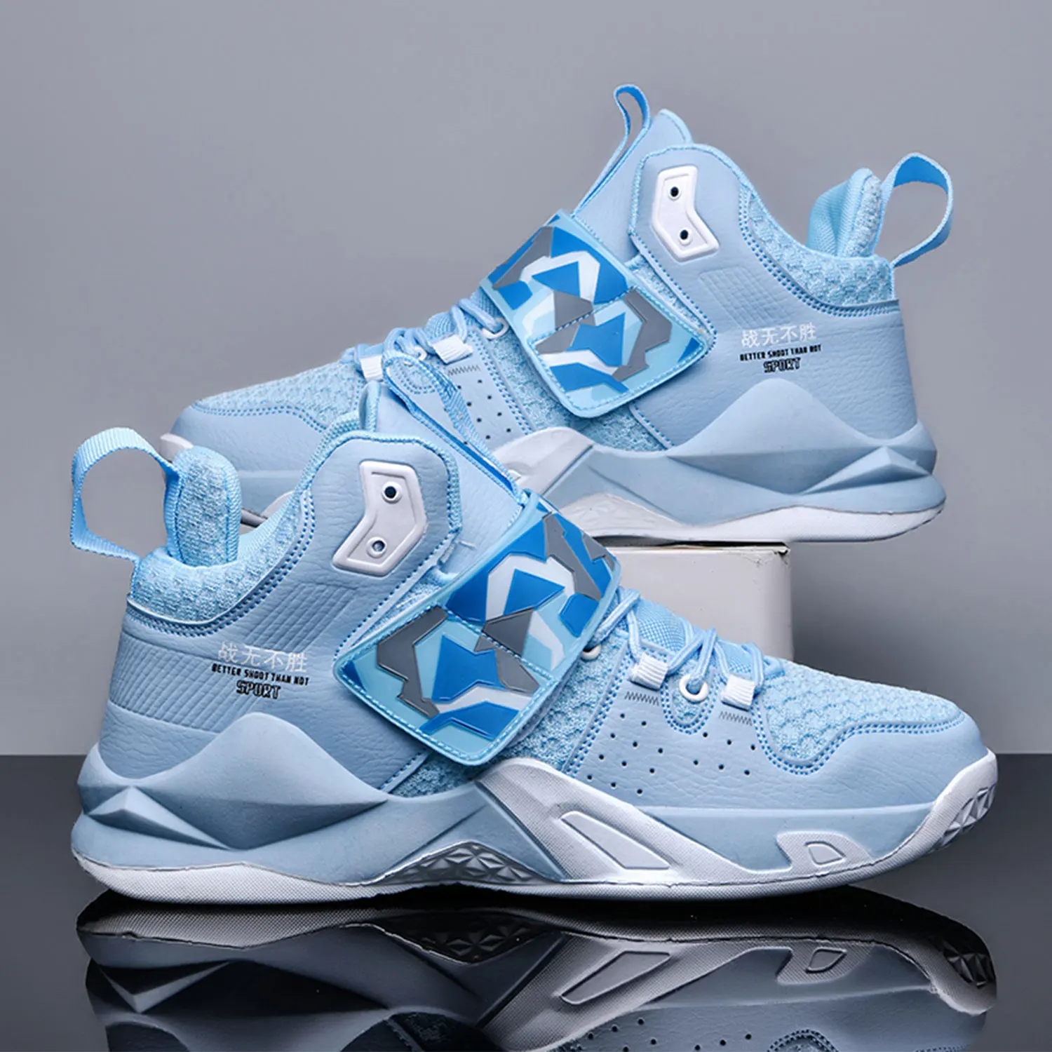 Men'S Professional Basketball Shoes, Comfy High Top Breathable Non Slip Shock Abs | ChicGrl