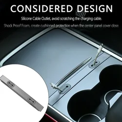Central Console Phone Charging Cable Organizer and Management Box (GRAY)