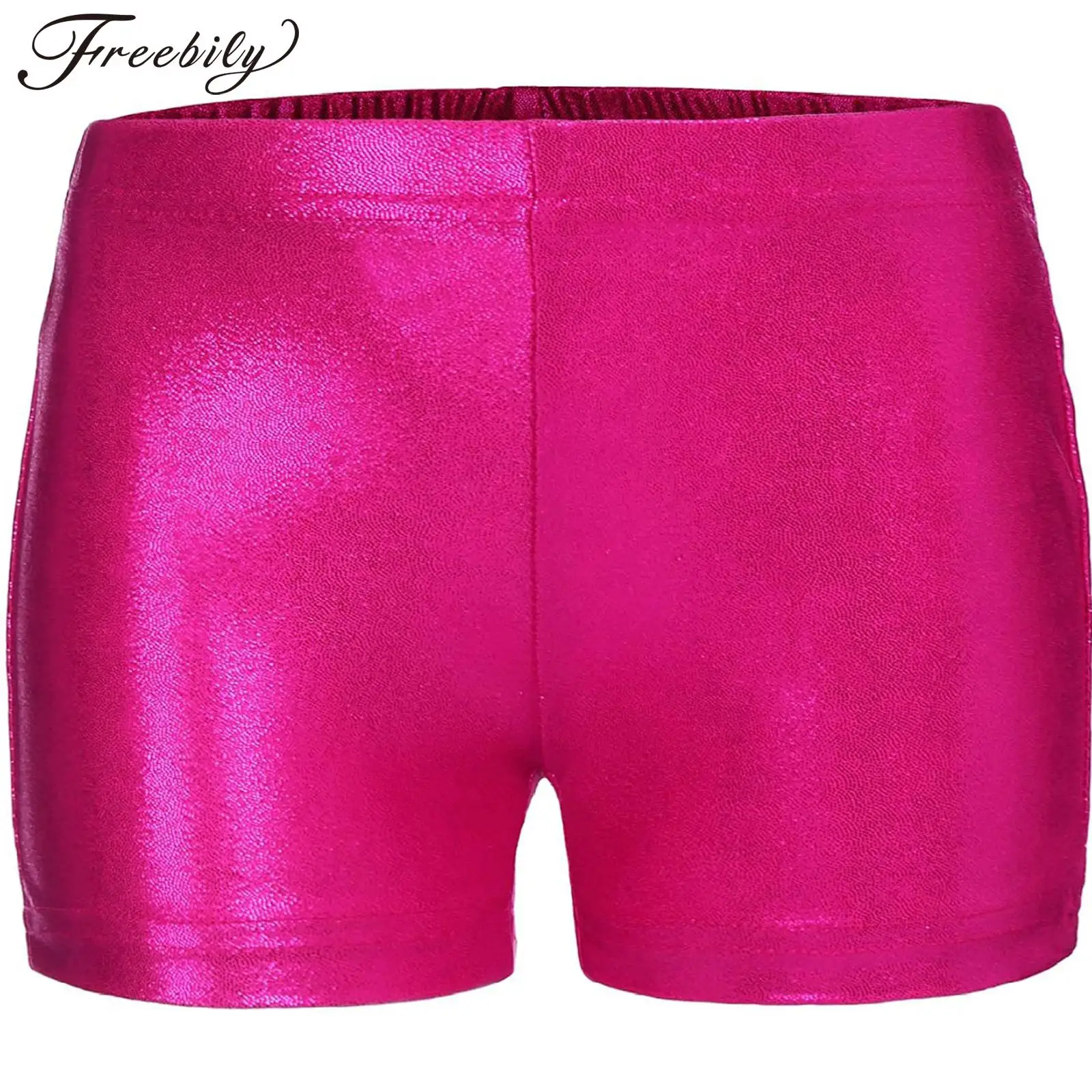 

Kids Girls Shiny Metallic Dance Shorts for Ballet Dance Gymnastics Yoga Workout Sports Shorts Pants Gym Performance Bottoms