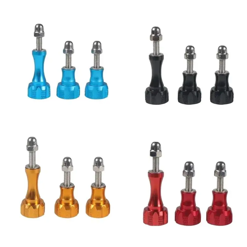 Aluminum Alloy Bolt Nut Thumb M5 Screws Mount 1xLong 2x Short CNC For GoPro 13 12 10 9 DJI Osmo Action Sjcam 4K Camera