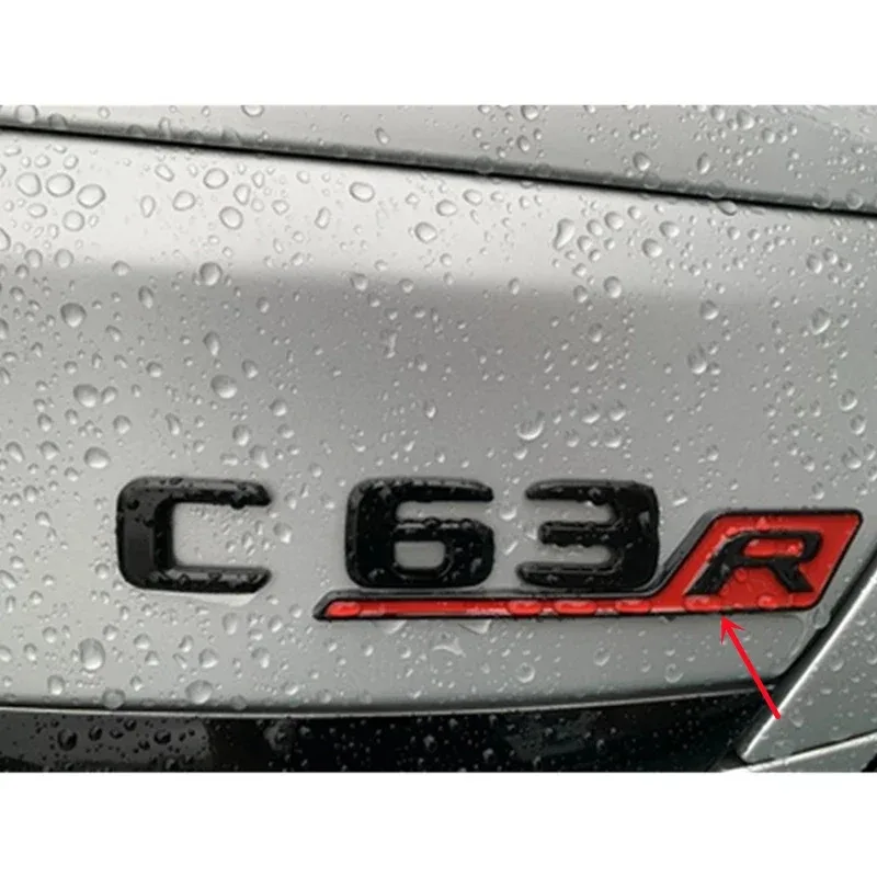 3D ABS 자동차 리어 트렁크 S R 레터 엠블럼 배지 스티커 (GTR GTS C63S E63S GLC63S GLE63S 자동차 스타일링 액세서리)