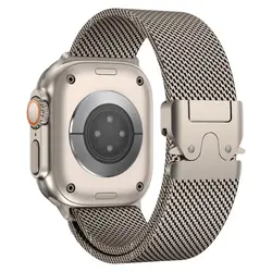 Premium Milanese Loop Stainless Steel Watch Band - Elegant Metal Strap for 42(S3) 44 45 46 49mm (GRAY)