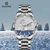 GLENAW Three Dimensional Sailing Dial Design Luxury Automatic Mechanical Watches Luminous waterproof Stainless Steel Strap Watch 1
