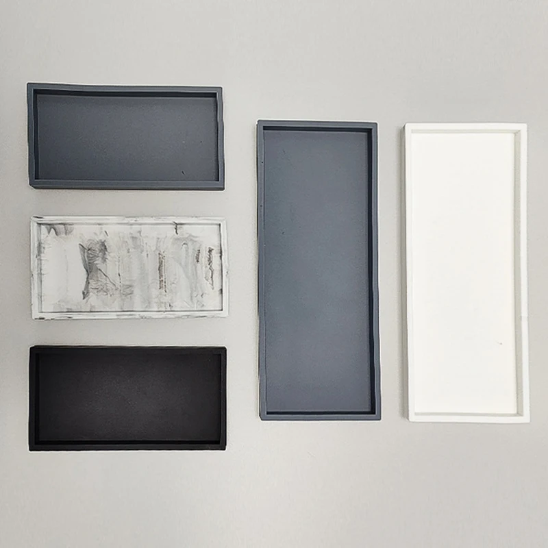 Silicone Bathroom Counter Tray Thickened Kitchen Living Room Vanity Tray Shatterproof Durable Rectangle Soap silicone bathroom tray
