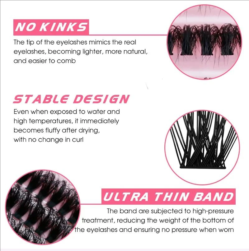 fake eyelashes DIY lashes extension kit 200 PCS clusters lash bond seal makeup tools