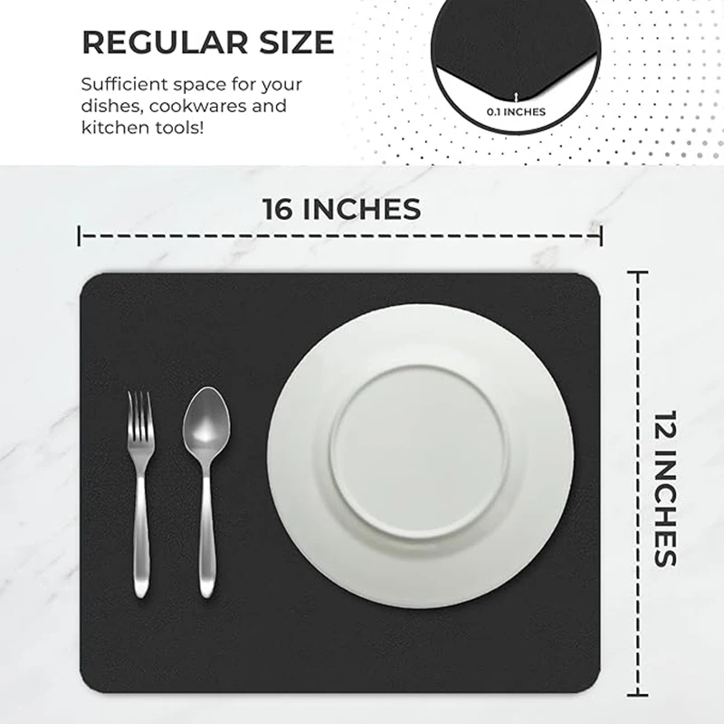 Kitchen Super Large Absorbent Mat Coffee,Dish Draining Mat Quick Dry Bathroom Drain Pad Tableware Mat Kitchen Faucet Placemat