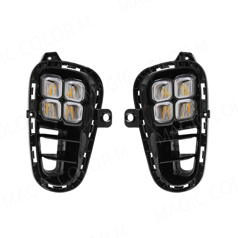Feux De Jour/Clignotants LED Pour Kia Picanto 2017-2020 - Lot 2 Phares Avant DRL Blanc/Clignotant Jaune - Étancher