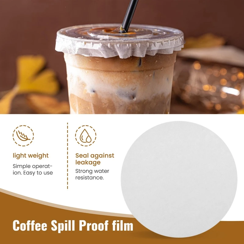 A15F-Round Shape Leak Proof Paper Film Coffee Spill Proof Gasket Leak Paper Films,Disposable Milk Tea Sealing Film