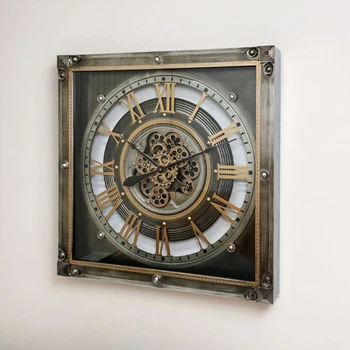 Metal Wall Clocks Bedroom Hanging Clock Living Room Gear Pointer Horloges Home Furnishings Suspended Luxury Decoration Watch