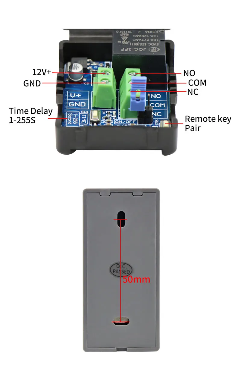 433Mhz Universal Wireless Remote Control Switch Kit Access Control DC 12V 1CH Re
