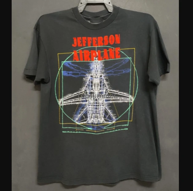 

Vintage Early Flight Jefferson Airplane T-Shirt Black Unisex S-234Xl Sy230