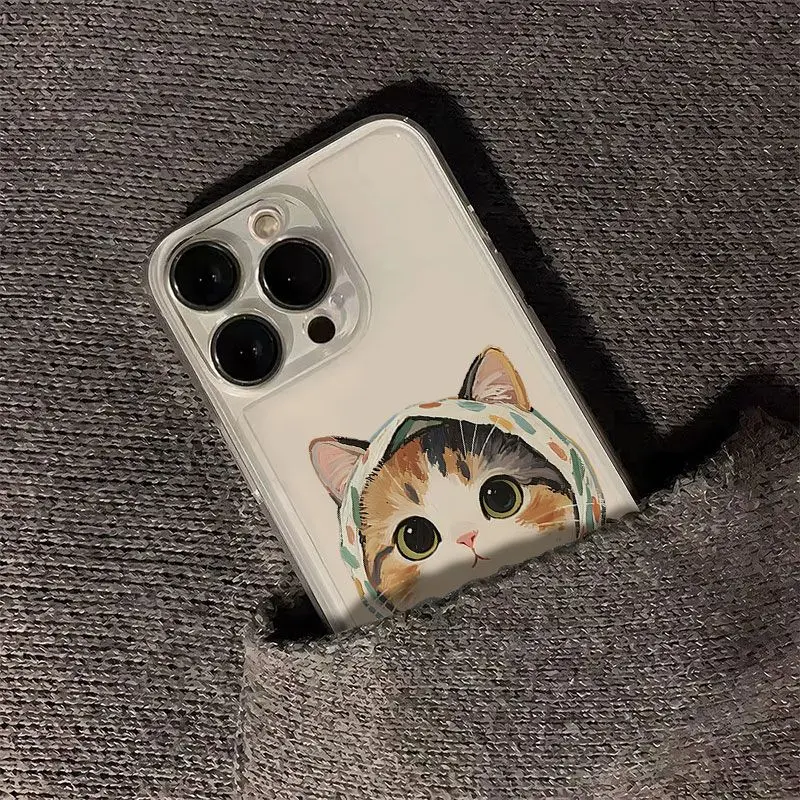 Cartoon Kitten Couple Transparent Phone Case - Cute Stylish Protective Cover