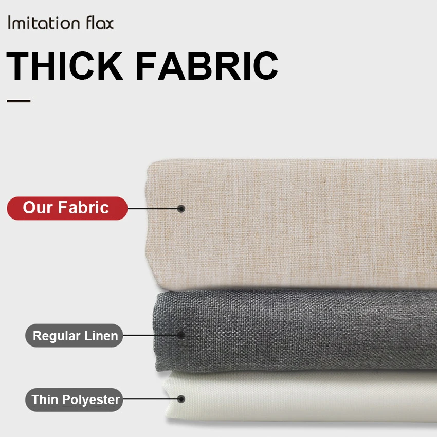 Shower Curtains Imitation Linen Big Rings Bathroom Waterproof Thick Fabric Bathtub Large Modern