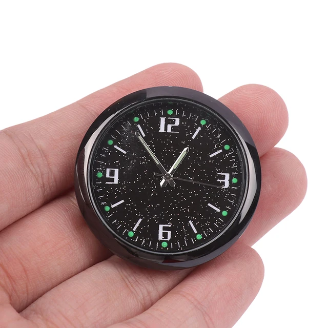 Car DIY Accessories Universal Round Car Clock Stick-On Electronic Watch Dashboard Noctilucent Decoration
