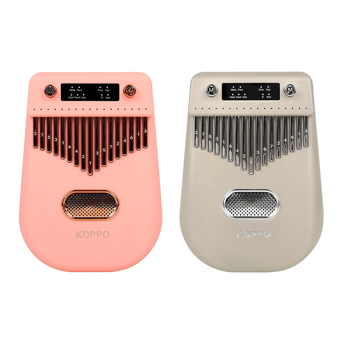 Electric Kalimba 17 Key Thumb Speaker Finger Piano Portable Pink Gold