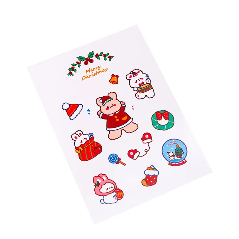 

Cartoon Christmas snowman stickers children's Christmas decoration small stickers students DIY hand account free cutting Kawaii