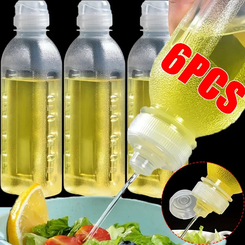 Kitchen Plastic Oil Bottle 300/500ML Seasoning Squeeze Bottle Dispenser for Salad BBQ Sauce Condiment Containers Cooking Tool