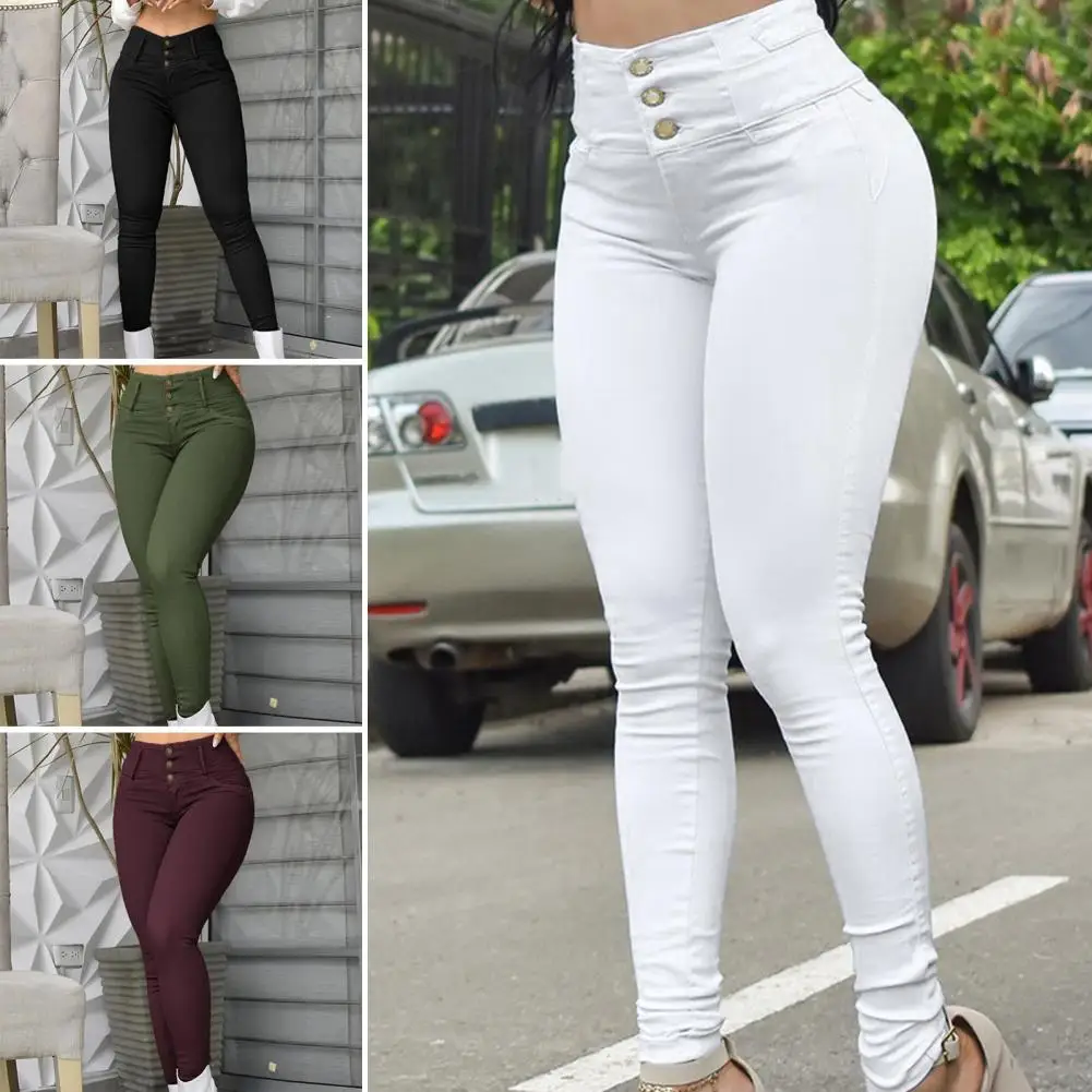 

Women Jeggings Leggings High Waisted Tummy Control Slim Leggins Printed Pencil Pants Seamless Skinny Trousers