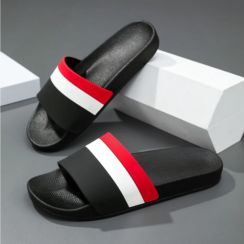  Fashion men's and women's slippers Summer flat sandals Light family bathroom slippers couple indoor non-slip shower shoes, view 3