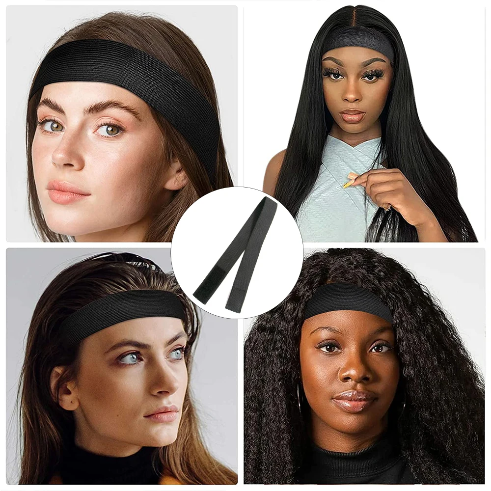 /5 Pc Hair Elastic Band For Wigs With MagicTape Headband Edge