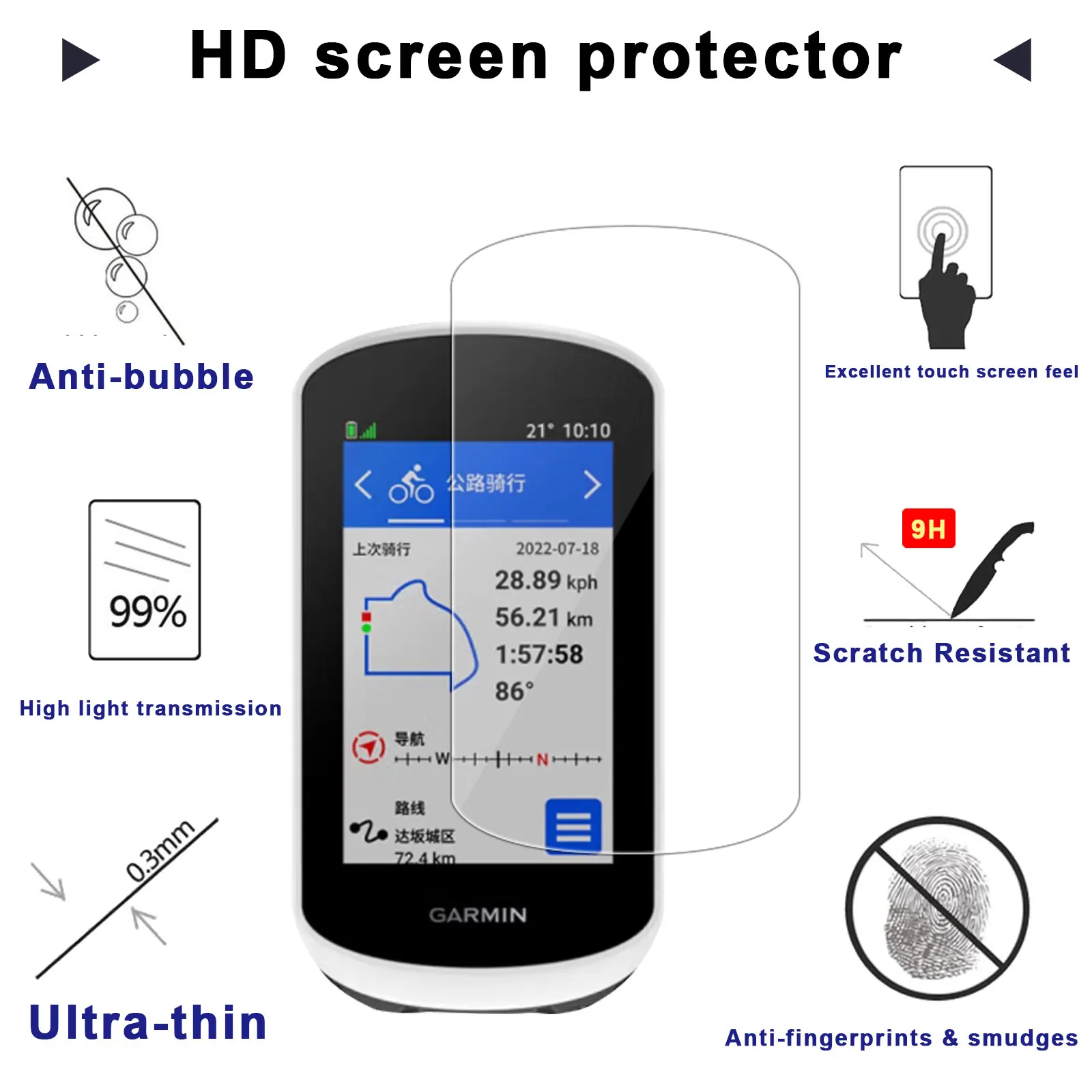 2 in 1 For Garmin Edge Explore 2 Protector Case Glass Film Protective 2 in 1 For Garmin Edge Explore 2 Protector Case Glass Film Protective
