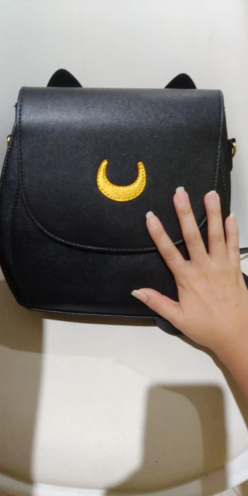 3 year warranty multifunctional PU leather Cat Ear moon Black Women Shoulder Crossbody Bag for Girl Messenger borsa