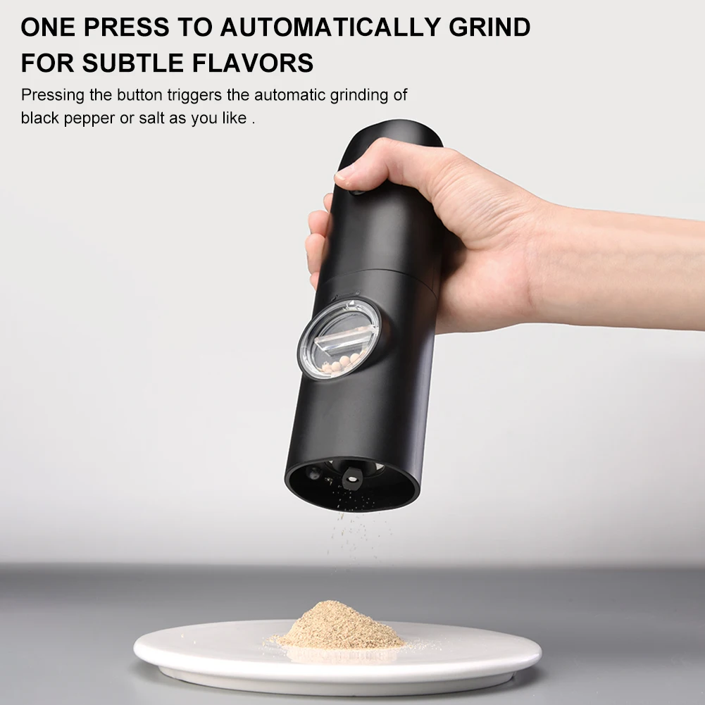 

USB Rechargeable Electric Mills Salt Peper Grinder Handheld Pepper Grinder Kitchen Tool 5-Level Adjustable Coarseness Salt Mill