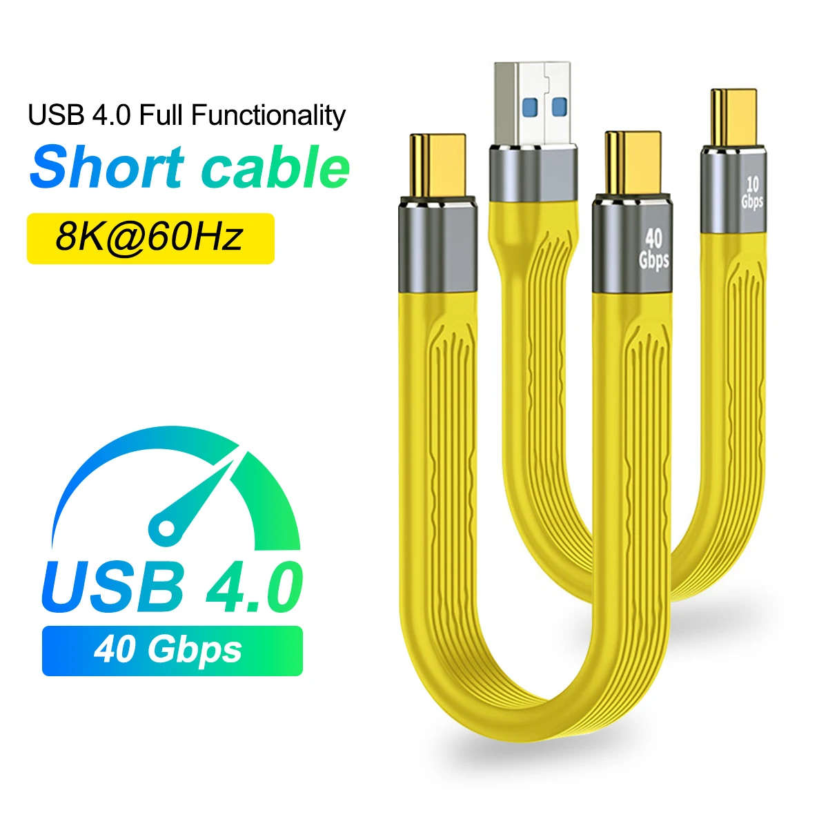 Usb c para tipo c Cabo Curto Powerbank Fio de Dados Carregamento Rápido pd 10gbps 40gbps 100w 60w 8k 60hz Usb 4.0