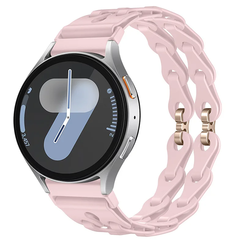 Silicone Chain Strap - 20mm/22mm Versatile Smartwatch Bracelet