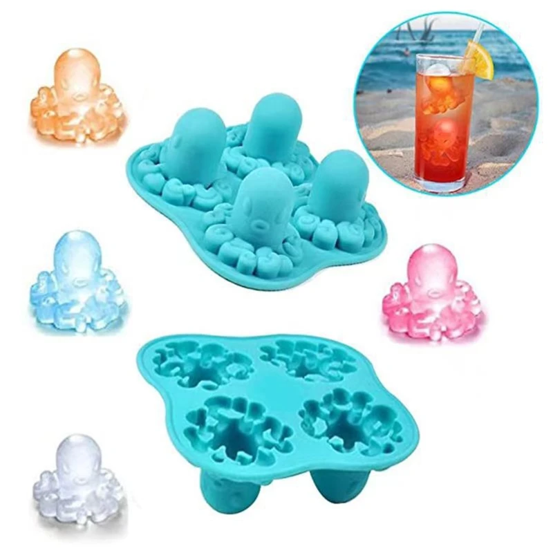 Octopus Molds for Creative Tray for Chilling Cocktails, Bourbon & Homemade Juice Easy to 40JA